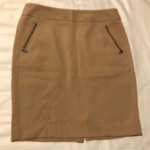 Camel pencil skirt with pockets